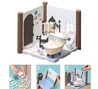 BANDAI Haco Room Kit Salle de Bains de David 72 Pièces à Assembler Poupée David, Pièce de Maison et Nombreux Accessoires Mini-Univers Jeu de Construction - 35452