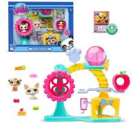 BANDAI - Littlest Pet Shop - Coffret Fun Factory - Ensemble de jeu avec 2 animaux, décor et accessoires - BF00519