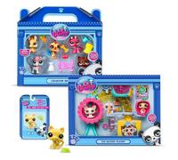 Bandai - Littlest Pet Shop - Ferme & Fun Factory et 1 Figurine Supplémentaire (Petit Chat Jaune) - Mini Figurines - Jouet