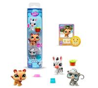 Littlest Pet Shop BANDAI Pack de 3 Zoo Pets BF00597 Lot de 3 Animaux domestiques, Accessoire, Carte Collector et Code virtuel, génération 7, Animaux de Compagnie #96, #97, #98, Enfants de 4 Ans +