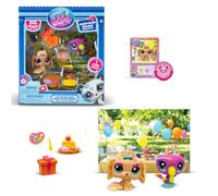 BANDAI Littlest Pet Shop Pack PETFLUENCERS Fête en Plein air BF00572 Comprend 2 Animaux domestiques, 4 Accessoires, 1 arrière-Plan, 1 Carte de collecteur, 1 Code virtuel, génération 7, 4 Ans +