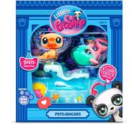 BANDAI Littlest Pet Shop Petfluencer Shell-Fie Fun | Le lot Petfluencer Contient 2 Mini Jouets LPS pour Animaux de Compagnie, 4 Accessoires, 1 Toile de Fond, 1 Carte à Collectionner et 1 Code virtuel