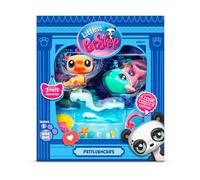 BANDAI Littlest Pet Shop Petfluencer Shell-Fie Fun | Le lot Petfluencer Contient 2 Mini Jouets LPS pour Animaux de Compagnie, 4 Accessoires, 1 Toile de Fond, 1 Carte à Collectionner et 1 Code virtuel