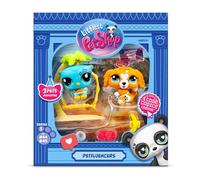 BANDAI Littlest Pet Shop Petfluencer Sunset Pals | Le lot Petfluencer Contient 2 Mini Jouets LPS, 4 Accessoires, 1 Toile de Fond, 1 Carte à Collectionner et 1 Code virtuel | Jouets à Collectionner