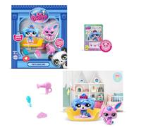BANDAI Littlest Pet Shop Petfluencer Super Salon | Le lot Petfluencer Contient 2 Mini Jouets LPS, 4 Accessoires, 1 Toile de Fond, 1 Carte à Collectionner et 1 Code virtuel | Jouets à Collectionner