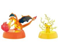 Bandai Lot de 3 figurines Pokémon Hikaru Collection Base Lumineuse Lumière LED Pikachu Gengar Charizard Gashapon Hauteur 7 cm Originaux Japon