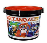 BANDAI - Meccano Junior Baril 150 pièces - Coffret de Construction 5 modèles, 2 Outils, Notice, Seau de Rangement - Kit Activité Assemblage Jouets et véhicules - Jouet Enfant 8 Ans et + - APM19103
