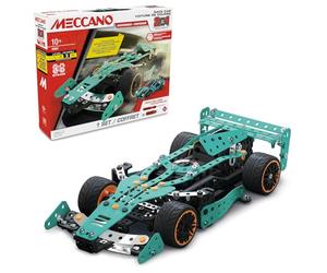 BANDAI - Meccano Voiture de Course 2 en 1 - Coffret de Construction 2 Modèles Formule 1-353 pièces, Outils, Notice - Kit Activité Assemblage Voitures F1 Supercar - Jouet Enfant 10 Ans et + -APM20108