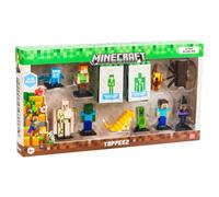 BANDAI - Minecraft - Pack de 12 Figurines à Collectionner - Coffret Deluxe avec 2 Figurines mystère - Collection Officielle inspirée du Jeu vidéo et du Film Minecraft - 8 Ans et + - PMM2080