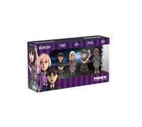 Bandai – Figurines Minix Wednesday 7cm – Pack de 4 (Mercredi, Mercredi (robe de bal), Enid, Bianca)
