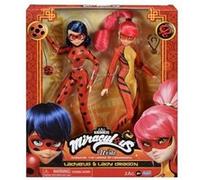BANDAI - Miraculous World : Shanghai, la légende de Ladydragon - Poupées - Ladybug & Lady Dragon - Poupées Mannequin articulées 26 cm - P50368