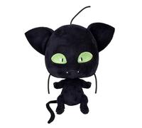 Bandai - Miraculous Ladybug - Peluche Toute Douce 15 cm - Plagg - Licence Officielle Miraculous - Peluche Kwami Chat Noir Plagg - P50692
