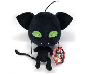 BANDAI - Miraculous Ladybug - Peluche Toute Douce 15 cm - Plagg - Licence Officielle Miraculous - Peluche Kwami Chat Noir Plagg - P50692