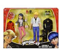 Pack 2 figurines - BANDAI - Miraculous - Marinette et Adrien avec 2 tenues Ladybug Chat Noir, accessoires - 26 cm