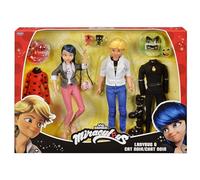 BANDAI - Miraculous - Pack 2 Poupées Marinette et Adrien avec 2 Tenues Ladybug Chat Noir, Accessoires - Coffret Miraculous 2 Figurines 26cm Idée Cadeau pour Enfant - Jouet Enfant 4 Ans et + - P50359
