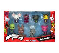 Pack de 8 Figurines Bandai Kwamis Miraculous Violet, Rouge et Argent