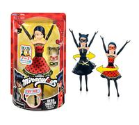 Bandai - Miraculous - Poupée Ladybug Transformation - Poupée 26 cm Qui se transforme en Lady Noire et Bug Noire - Jouet Miraculous articulé avec 2 Tenues - Jouet Enfant 4 Ans et + - P50414