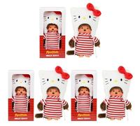 BANDAI Monchhichi - Peluche Hello Kitty - Singe Iconique des Années 80 - Toute Douce 20 cm pour Enfants et Adultes - Jouet 2 Ans et + - SE252848 (Lot de 3)