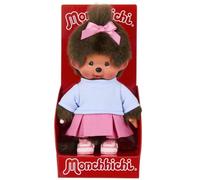 BANDAI - Monchhichi - Peluche Jupe Baskets - Singe Iconique des années 80 - Toute Douce 20 cm Enfants et Adultes -en Baskets - Jouet Enfant 2 Ans et + - SE203949