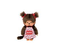 Bandai - Monchhichi - Peluche Monchhichi Tablier à Fleurs - Peluche Singe Iconique des années 80 - Monchhichi Peluche Toute Douce 20 cm pour Enfants et Adultes - Jouet Enfant 2 Ans et + - SE201648