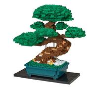 Bandai - Nanoblock - Bonsai Deluxe - Figurine en Briques - Jeu de Construction Bonsai 1130 Briques - Kit Construction Figurine Bonsai en Fleurs en Pixel - Plante à Construire en Mini-Briques - NBC039
