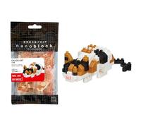 BANDAI Nanoblock - Mini figurine en briques Chat Calicot - Tricolore - 140 pcs - NBC265