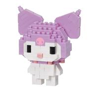 Bandai - Nanoblock - Hello Kitty - Kuromi - Mini Figurine en Briques - Jeu de Construction - Kit Construction Figurine Manga Kuromi Pixel - NBH179
