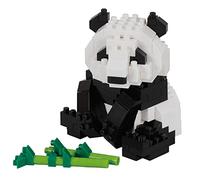 Bandai Nanoblock - Jeu de construction Panda géant en briques avec bambou - Mini figurine NBC328