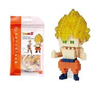 Bandai - Nanoblock - Son Goku Super Saiyan - Dragon Ball Z - Mini figurine en briques - Jeu de construction - Kit construction figurine manga Super Saiyan Goku pixel - NBDB007