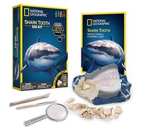 Bandai - National Geographic - 3 fossiles de Dents de Requins à extraire - Jeu Scientifique et éducatif - STEM, JM00604 - version anglaise