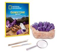 BANDAI - National Geographic - Kit de fouille - 3 gemmes à extraire - Améthyste, Œil-de-Tigre et Quartz - Jeu Scientifique et éducatif - STEM - JM80559M