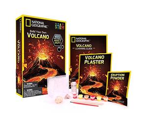 Bandai - National Geographic - Kit découverte - Volcan à fabriquer et faire entrer en éruption - 2 roches volcaniques incluses - Jeu scientifique et éducatif - STEM - JM00602