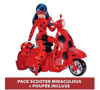 Bandai P50668 Scooter Miraculous Switch'n Go avec Poupée Articulée Ladybug Lucky Charm 26 cm - Jouet Enfant Fille 4 Ans et Plus