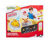 Bandai - Pack Arène Pokémon + 4 Spinners Inclus - Arène Pokémon + 2 Lanceurs Pokéball + 4 Toupies Pikachu, Evoli, Caparpuce et Salamèche - Combat de Toupies - Jouet Enfant 4 Ans et +