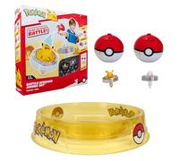 BANDAI - Pack Arène Toupie Pokémon + 2 Spinners Inclus - Arène + 2 Lanceurs Pokéball + 2 Toupies Pikachu et Mew - Jeu de Combat de Toupies Pokémon Plusieurs Joueurs - Jouet Enfant 4 Ans et + JW4403