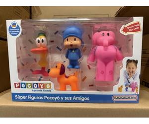 BANDAI - Pack de 4 Figurines Pocoyo et Ses Amis FA77750, Jouets en Plastique pour Enfants, Ensemble à Collectionner de la série télévisée, poupées de Jouet.