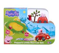 Bandai - Peppa Pig - Coffret Virée en Voiture avec Peppa - La Petite Voiture Rouge Whizz Around - Circuit avec Accessoires, Figurine de Peppa, Voiture Motorisée - Jouet Enfants dès 2 Ans - COP8343