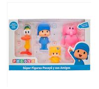 BANDAI Pocoyo FA77750 Super Figurines Pocoyó et Ses Amis, Pack de 4 Figurines Multicolores Explorez Le Monde avec Pocoyo et Ses Amis : adorables Jouets, compagnons d'aventure.