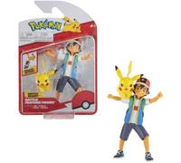 Pokémon Bandai Figurine Battle Feature - Sacha et Pikachu - Figurine articulée 12 cm de Sacha et Pikachu à Fonctions - JW2473