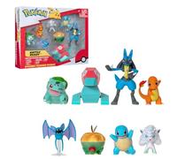 Bandai - Pokémon - Pack de 8 figurines Pokémon 5 à 8 cm - Coffret Bulbizarre Salamèche Carapuce Nosferapti Goupix d'Alola Dratatin Porygon Lucario - Jouet Enfant 4 ans et + - Battle figurines - JW3063