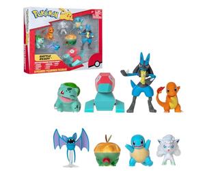 Bandai - Pokémon - Pack de 8 figurines Pokémon 5 à 8 cm - Coffret Bulbizarre Salamèche Carapuce Nosferapti Goupix d'Alola Dratatin Porygon Lucario - Jouet Enfant 4 ans et + - Battle figurines - JW3063