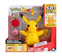 Bandai - Pokémon - Pikachu Deluxe interactif et ses accessoires - Jouet Pokémon avec Lumières Sons et Mouvements - Figurine Pikachu Électronique + de 50 Interactions - Jouet Enfant 4 ans et + - JW3330