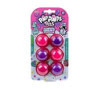 BANDAI Poppops - Deluxe Pack de 6 Poppops Pets - 6 Bulles de Slime Rose à éclater & 2 Figurines Surprises à Collectionner - Loisirs Créatifs - Pte À Malaxer