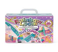 BANDAI - Rainbow Loom Duo Combo - Fabrication de Bracelets Loisir Créatif - Métier à Tisser avec 4000 élastiques - Bijoux Happy Loom Crochets Inclus - Kit breveté - Jouet Enfant 7 Ans et + - CD0104
