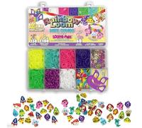 Bandai - Rainbow Loom Mini Combo Set Loomi Pals - Coffret Fabrication de Bracelets - Loisir Créatif - Contient 2100 élastiques et 60 Charms Animaux - Kit breveté - Jouet Enfant 7 Ans et + - CD0093