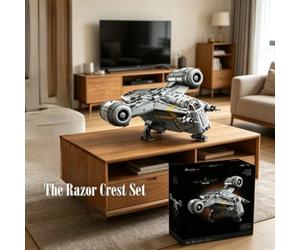 Bandai Razor Crest Spaceship Building Blocks 75331, 6187 pièces, décoration de la maison, cadeau d'anniversaire, compatible avec les briques LEGO A
