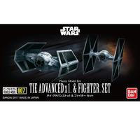 Bandai Star Wars Véhicules TIE Advanced & TIE Fighter - Starships model kit 10cm