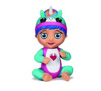 BANDAI - Tiny Toes - Mini poupée bébé Interactive 14 cm - Luna rit - Licorne Bleue - Parle Allemand - 82788