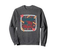 Bandaids & Big Hearts : Cadeau de Reconnaissance pour Une infirmière attentionnée Sweatshirt, Unisexe pour Adultes, Chiné Foncé, XXL