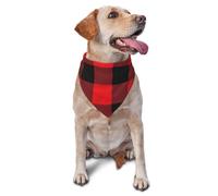 Bandana à carreaux Buffalo pour chien et chat de petite et moyenne taille, accessoire photo, bandanas triangulaires réglables et lavables